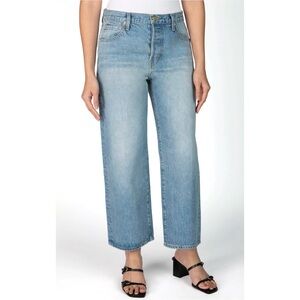 Nelle Atelier Austyn Baggy Straight Leg Denim Jeans in Sky‎ Light Wash Sz 25